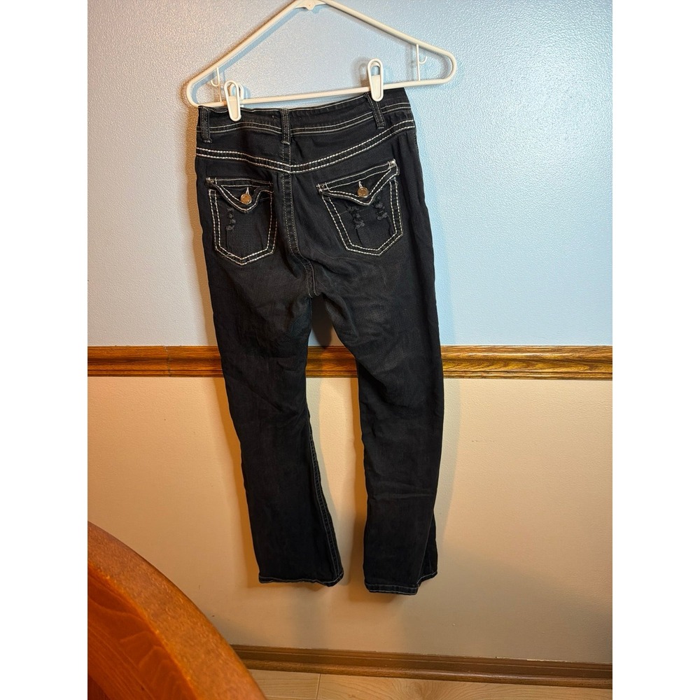 Y2K aesthetic Bamboo Jeans in a dark washed black colorway Size 7